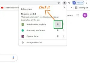 Click to Extension icon 