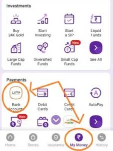 phonepe Bank account 