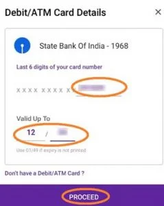 Debit/ATM Card Number phonepe