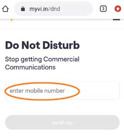activate dnd in vodafone using web