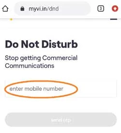 Enter your idea or Vodafone mobile number and then click on the send OTP button