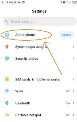 about phone mi setting