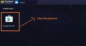 Open the bluestack software and then click to the playstore button.