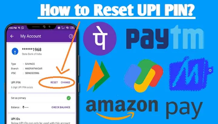 How to reset upi PIN