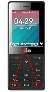 press * and # Key from your jio phone once for a few seconds