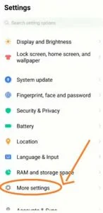 open more setting on your vivo phone