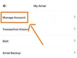Manage dth airtel account