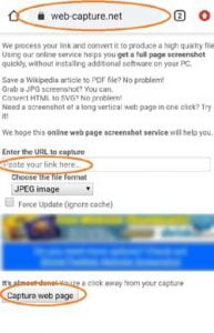 click on the "Capture web page" Option