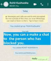How to send message to blocked contacts