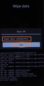 wipe data successful