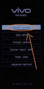 Reboot vivo smartphone