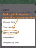 make admin to second number on whatsapp