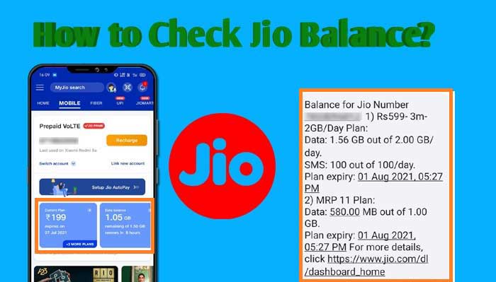 how check net balance in jio