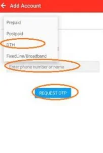 Add airtel DTH Account in airtel thanks app