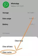 clear cache whatsapp