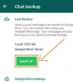 chat backup whatsapp