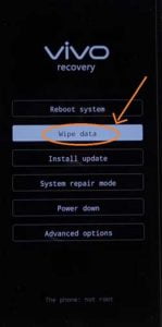 tap to wipe data