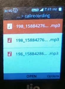 Open the call recording folder and the list of audio of call recording will appea
