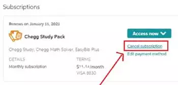 How to cancel a Chegg subscription