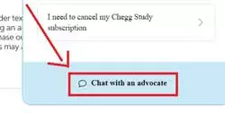 Click on the chat with an advocate option