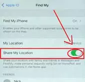 Turn off the Share my location