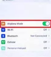 toggle the aeroplane mode to turn it