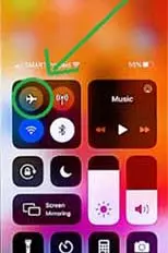 Tap the aeroplane mode 