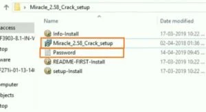 Miracle box application and password in text file