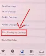 Click on the Stop sharing My location