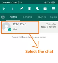 select chat whatsapp
