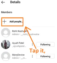 add people on instagram group