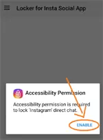 Accessibility permission enable insagram hide chat