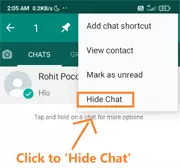 hide whatsapp chat without archive