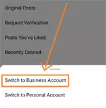 switch to business account