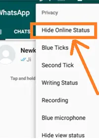 hide online whatsapp status