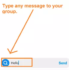 type and send any messages to create a group