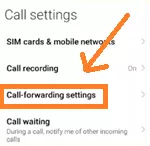 call forwarding setting