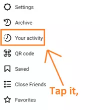 Click the Your activity option