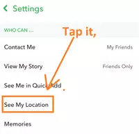 tap on the See my Location