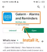 Install galarm application