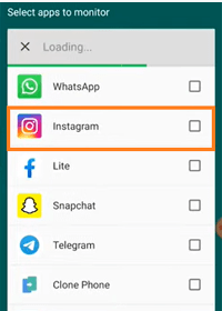 select instagram app