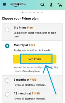 How to join amazon prime membership