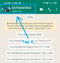 Tap on the name of the group 