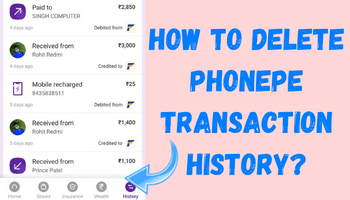 How to delete phonepe history