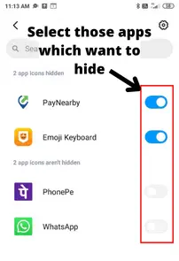how to hide app in redmi note 7 pro