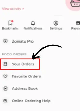 Tap on the option of 'Your orders.'