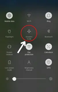 Airplane mode is turned off