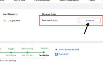 Now, have a glimpse at the top corner. You will find the "download invoice" option there. Click on it. 