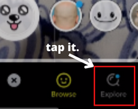 Tap on 'Explore lens options' to get the option of butterfly lens.