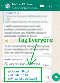 How to tag everyone in whatsapp group